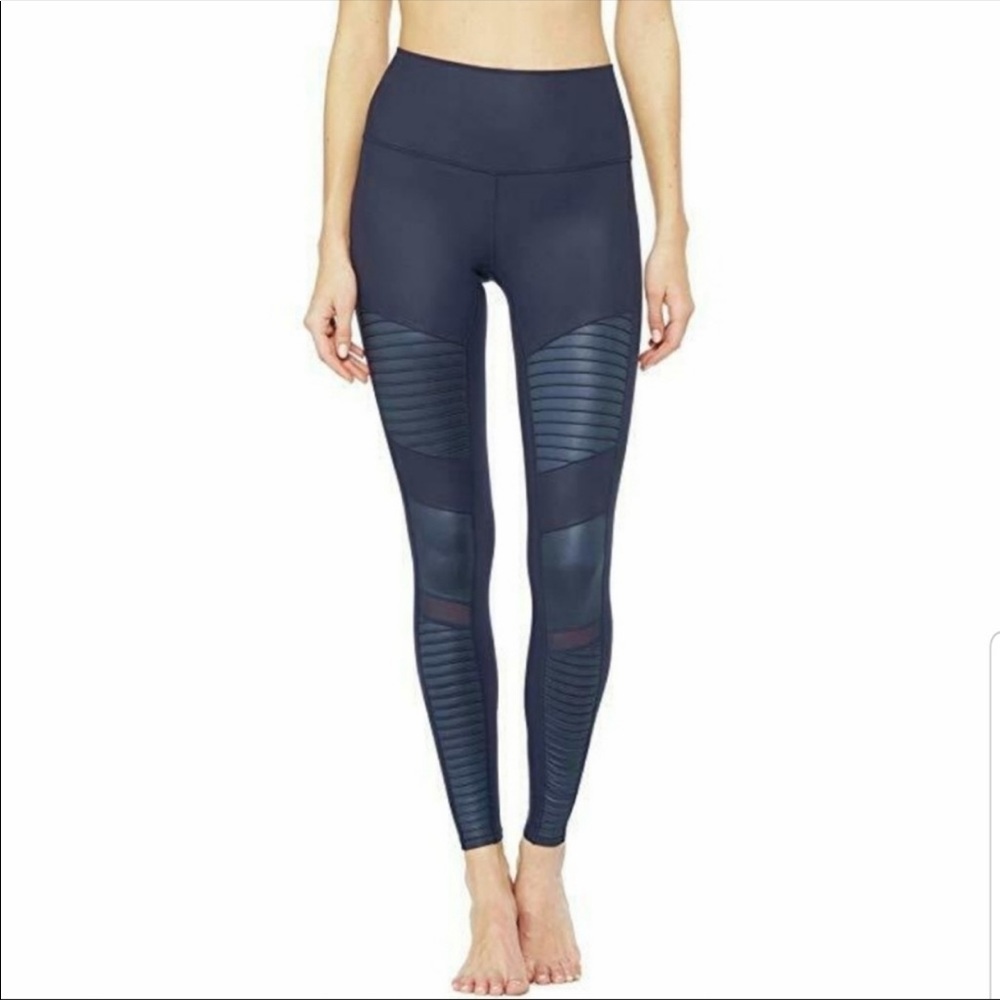 Alo Yoga Navy Moto Leggings